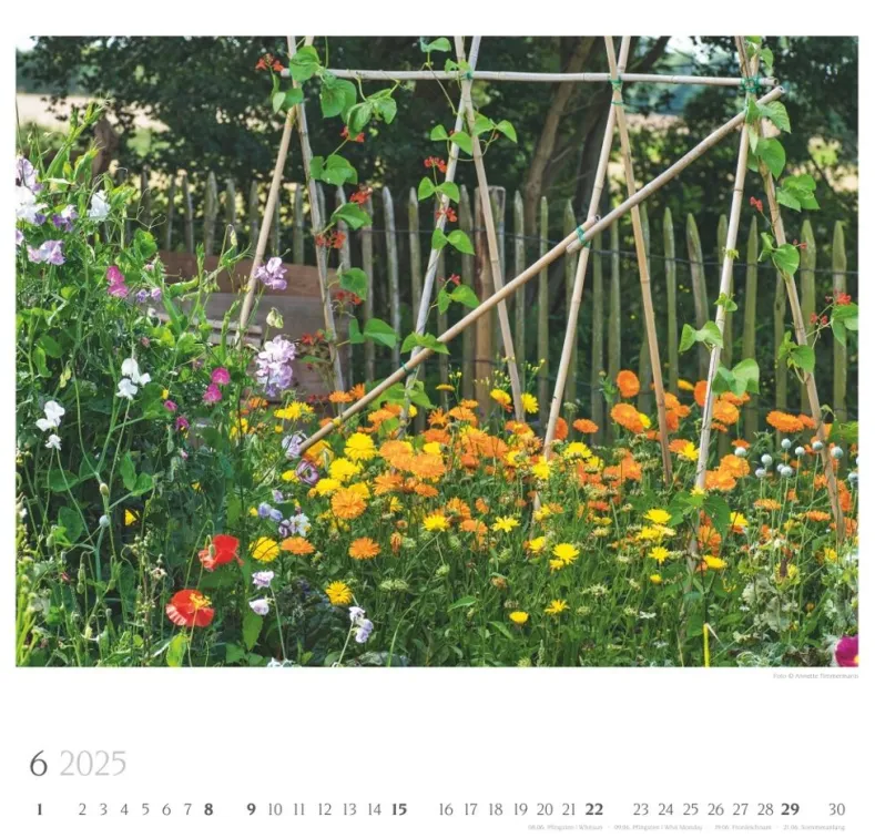 Weingarten Bauerngarten Kalender 2025