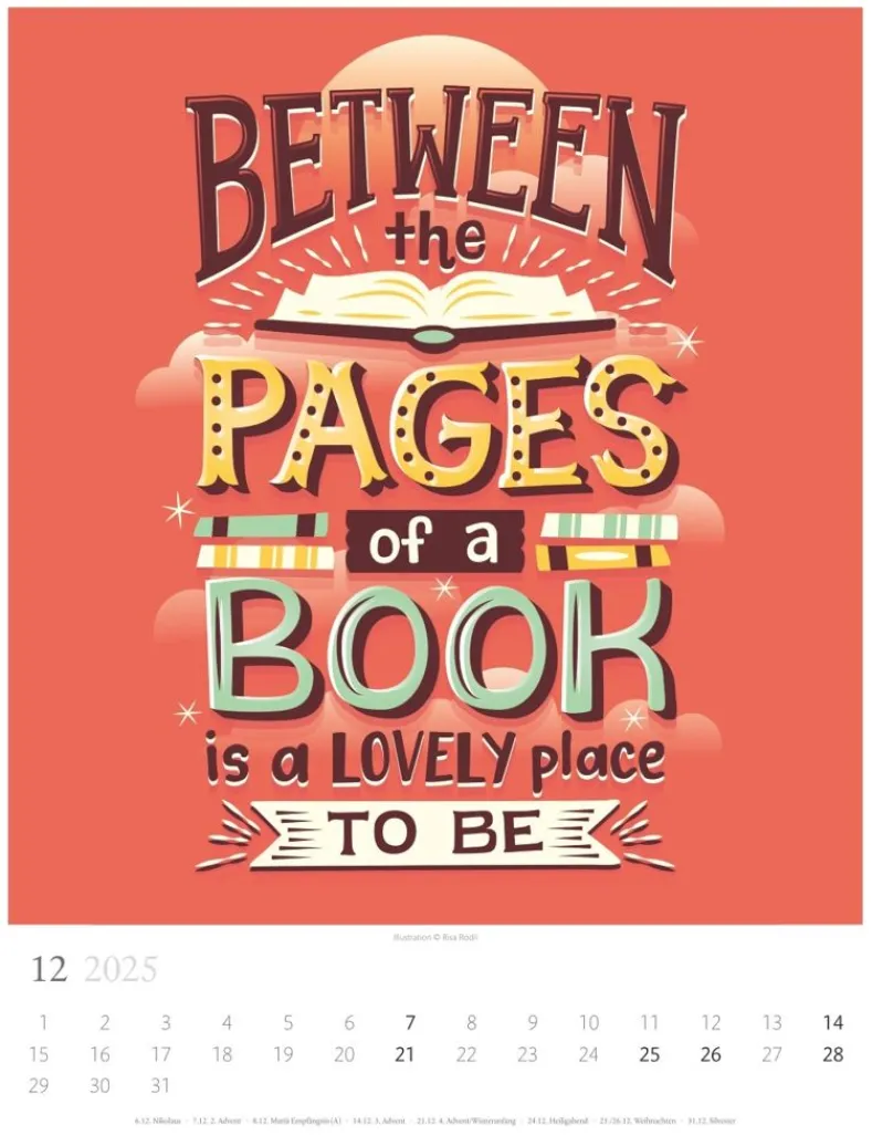 Weingarten Book Love Kalender 2025