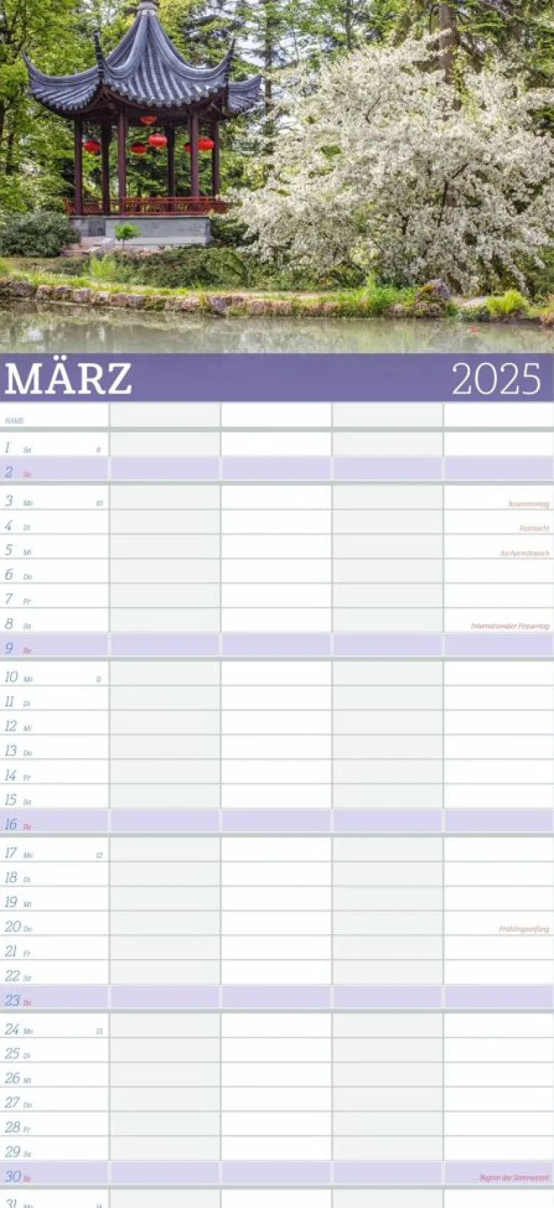Weingarten Garten Familienplaner 2025