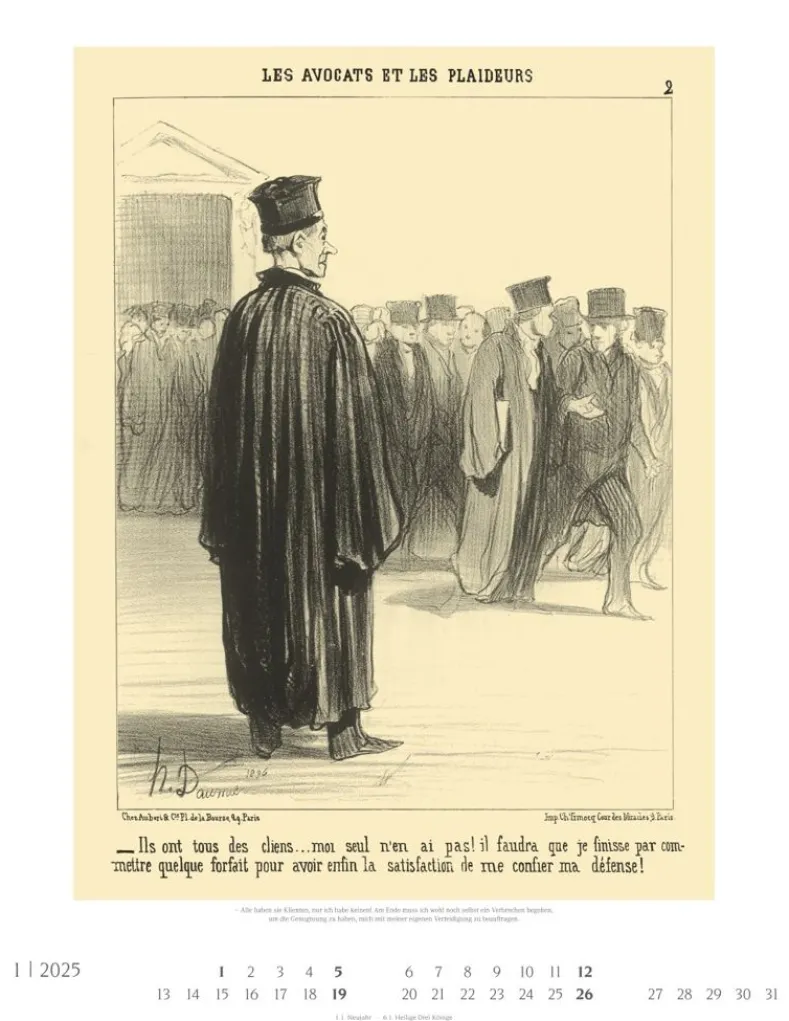 Weingarten Honore Daumier: Die Juristen Kalender 2025
