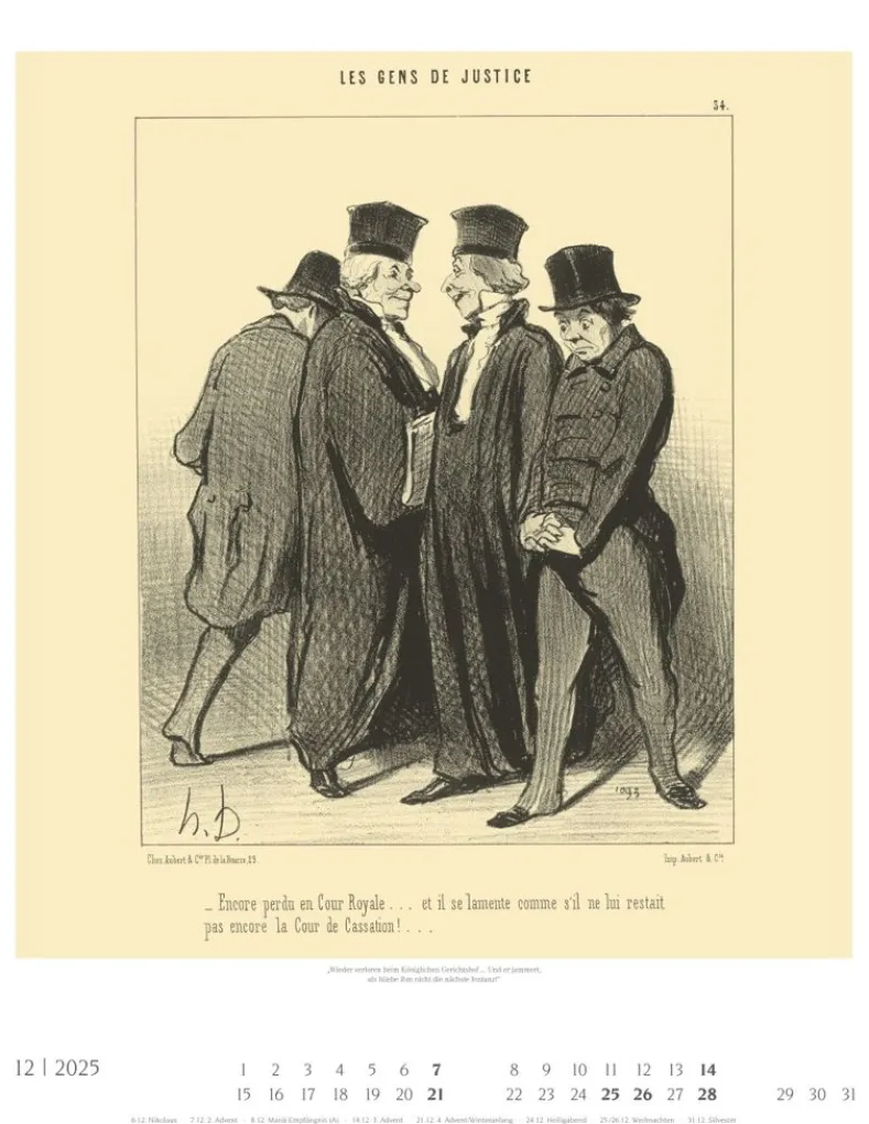 Weingarten Honore Daumier: Die Juristen Kalender 2025