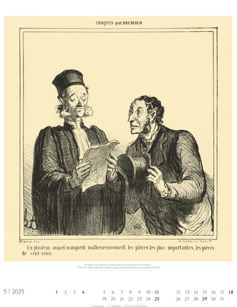 Weingarten Honore Daumier: Die Juristen Kalender 2025