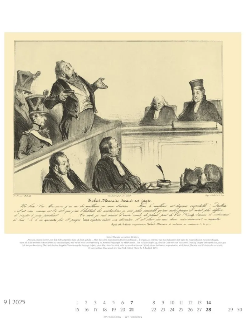 Weingarten Honore Daumier: Die Juristen Kalender 2025
