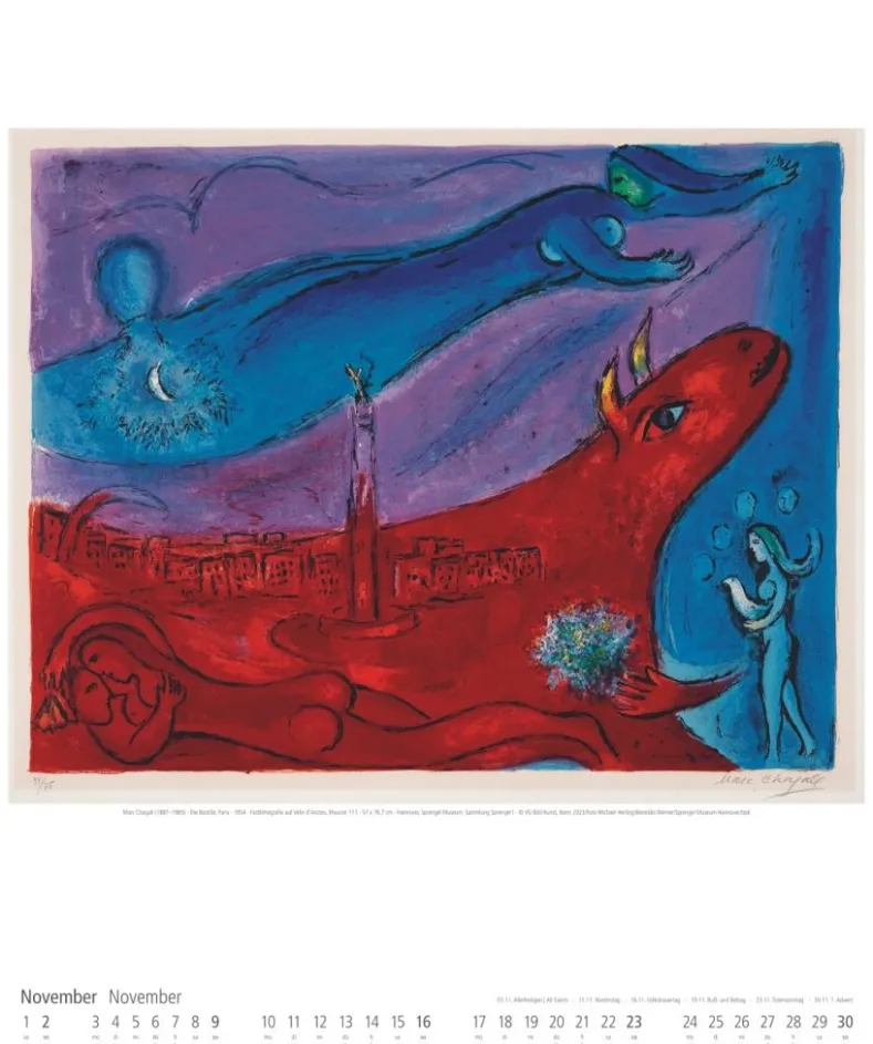 Weingarten Marc Chagall Kalender 2025