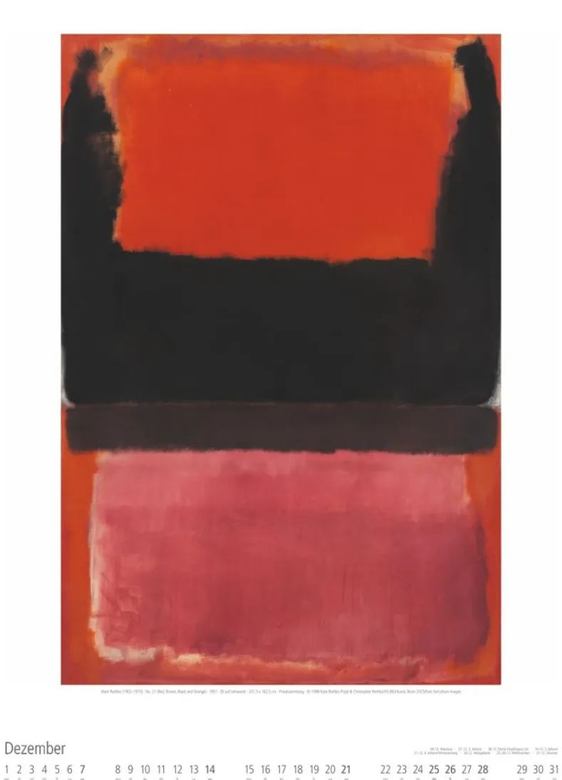 Weingarten Mark Rothko Kalender 2025