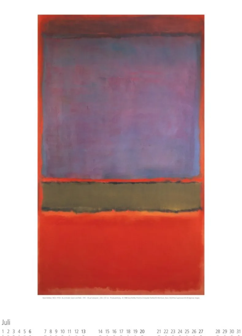 Weingarten Mark Rothko Kalender 2025