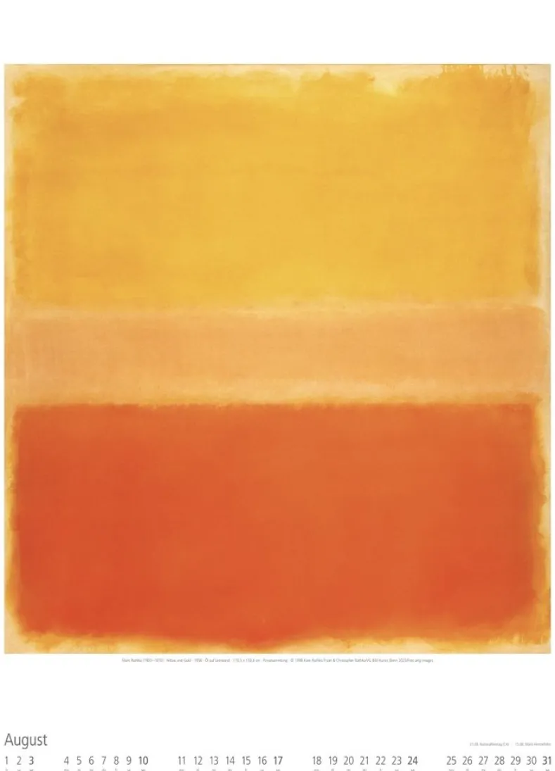 Weingarten Mark Rothko Kalender 2025